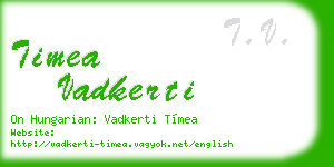 timea vadkerti business card
